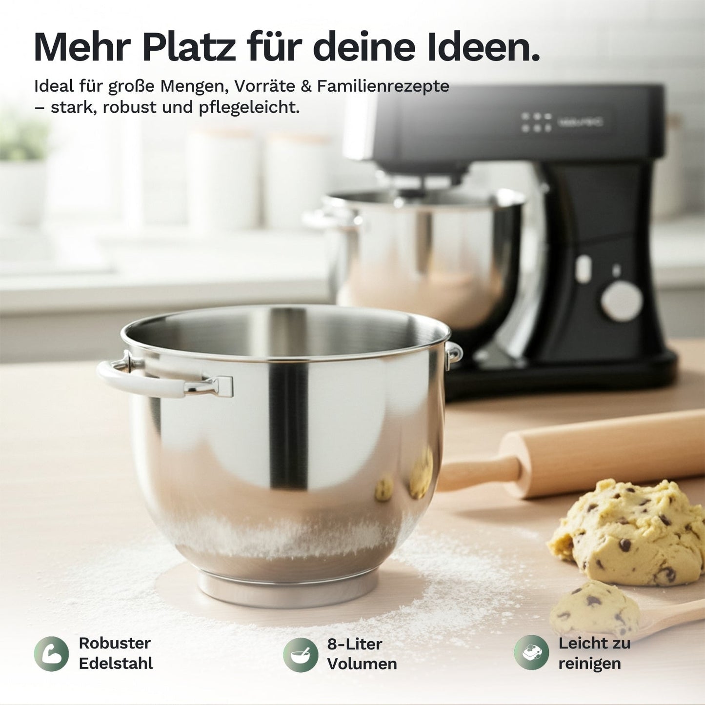 Nerezová mísa na míchání 8 l pro Lazurec Bakara Mix ONE