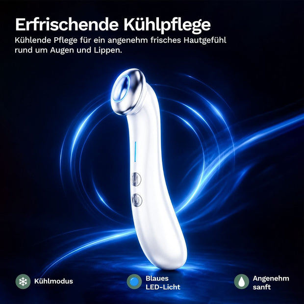 Lazurec Augenmassagegerät im Kühlmodus mit blauem LED-Ring – NIVAROQ