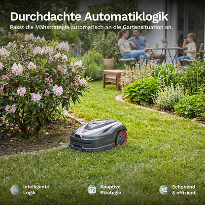Durchdachte Automatiklogik – passt die Mähstrategie intelligent an Ihren Garten an für effiziente und schonende Rasenpflege
