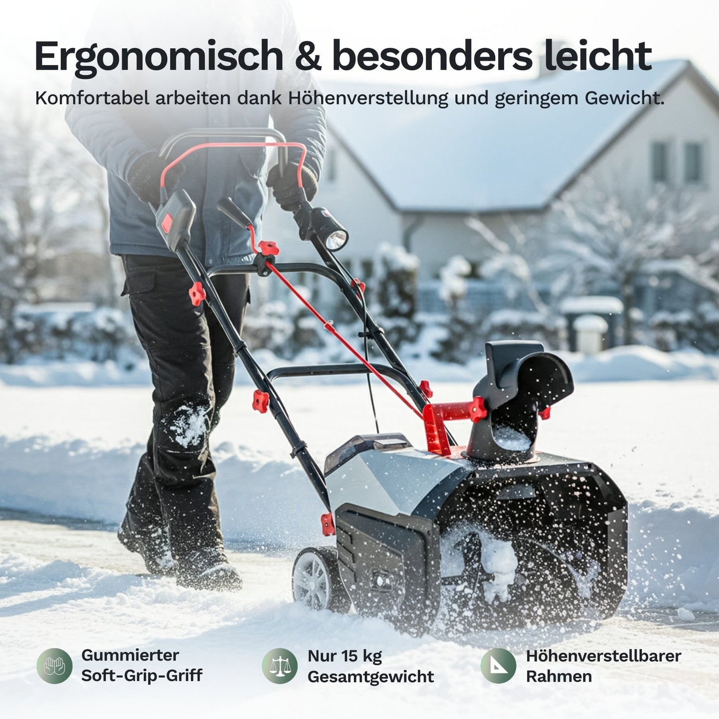 AL-KO akumulátorová sněhová fréza 36V - ST 4048 - včetně baterie a nabíječky - snadné odklízení až do 300 m²