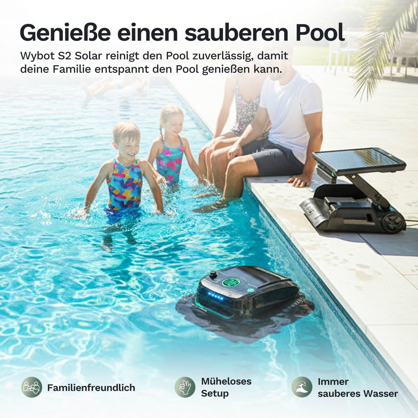 Wybotics Wybot S2 Solar - Akku Poolroboter mit automatischer Schmutzerkennung